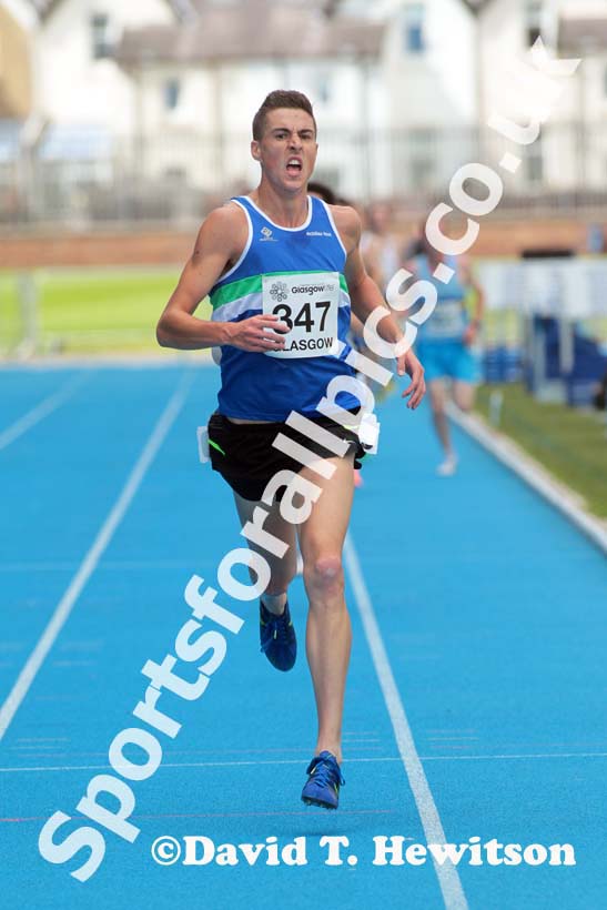 Sean Fontana winning the 5000 metres at the Scottish Championships, Scotstoun  Stadium, Glasgow.
